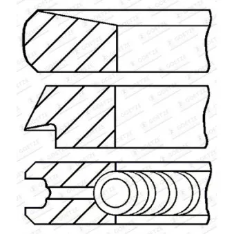 Jeu de segments de pistons GOETZE ENGINE 08-107007-00