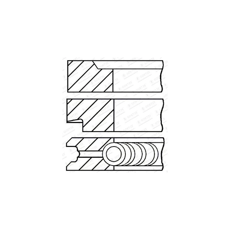 Jeu de segments de pistons GOETZE ENGINE 08-107100-00