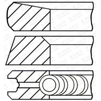 Jeu de segments de pistons GOETZE ENGINE 08-113507-00