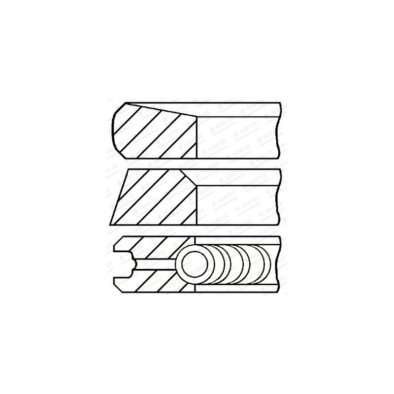 Jeu de segments de pistons GOETZE ENGINE 08-113507-00