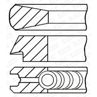 Jeu de segments de pistons GOETZE ENGINE 08-114400-45