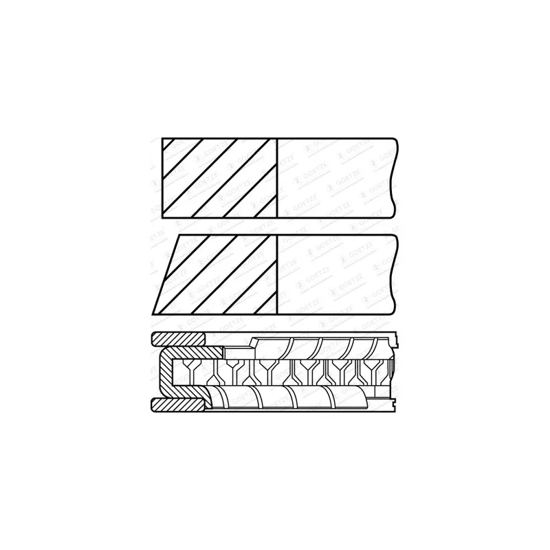 Jeu de segments de pistons GOETZE ENGINE 08-116107-00