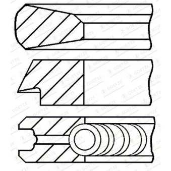 Jeu de segments de pistons GOETZE ENGINE 08-119800-00