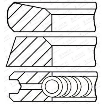 Jeu de segments de pistons GOETZE ENGINE 08-123721-00