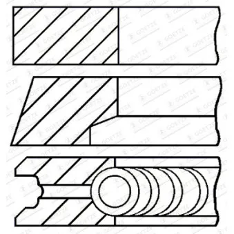 Jeu de segments de pistons GOETZE ENGINE 08-138800-00