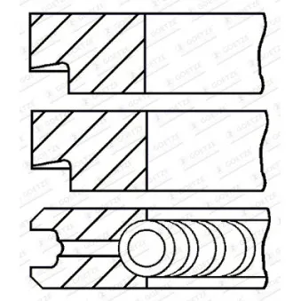 Jeu de segments de pistons GOETZE ENGINE 08-145206-00