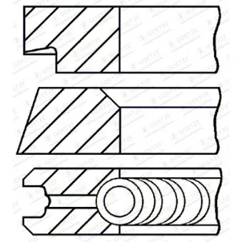 Jeu de segments de pistons GOETZE ENGINE 08-145406-00