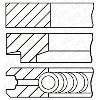 Jeu de segments de pistons GOETZE ENGINE 08-146108-00