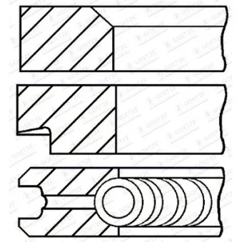 Jeu de segments de pistons GOETZE ENGINE 08-176700-00