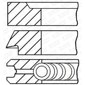 Jeu de segments de pistons GOETZE ENGINE 08-183007-00
