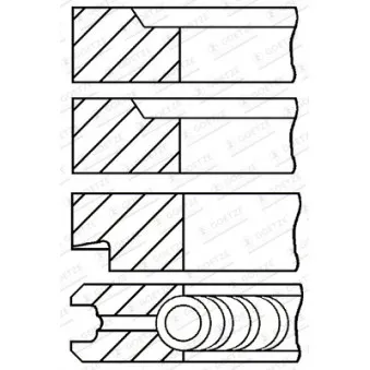 Jeu de segments de pistons GOETZE ENGINE 08-202407-10