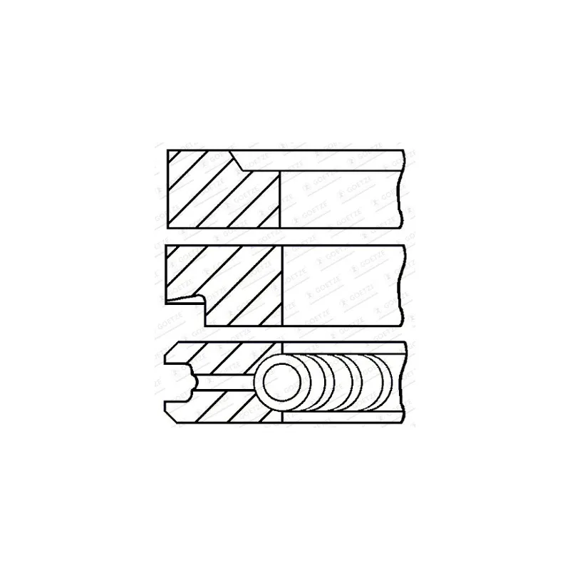 Jeu de segments de pistons GOETZE ENGINE 08-207200-00