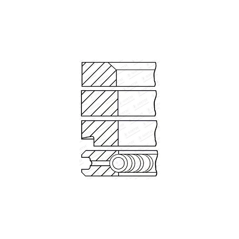 Jeu de segments de pistons GOETZE ENGINE 08-207500-00