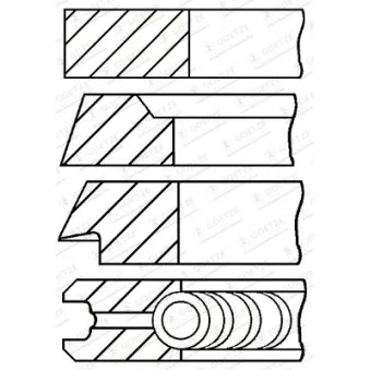 Jeu de segments de pistons GOETZE ENGINE 08-214800-10