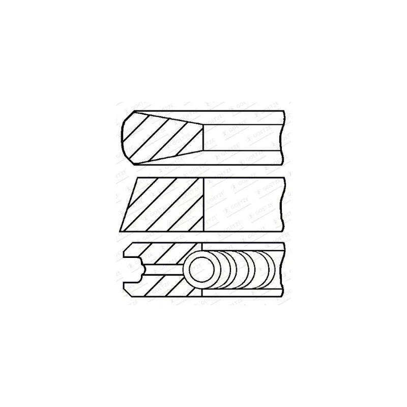 Jeu de segments de pistons GOETZE ENGINE 08-245208-00