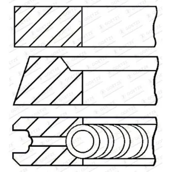 Jeu de segments de pistons GOETZE ENGINE 08-283600-00