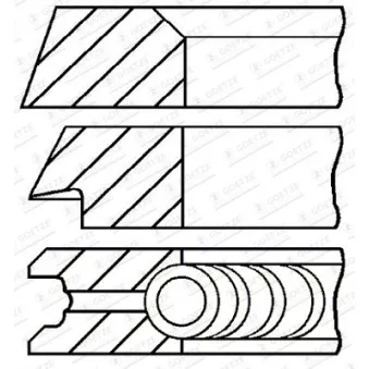 Jeu de segments de pistons GOETZE ENGINE 08-319800-10