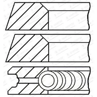 Jeu de segments de pistons GOETZE ENGINE 08-320600-10