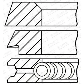 Jeu de segments de pistons GOETZE ENGINE 08-320900-10