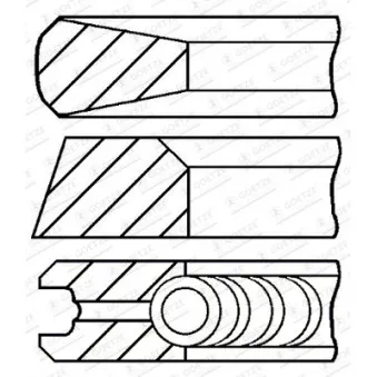 Jeu de segments de pistons GOETZE ENGINE 08-326307-00