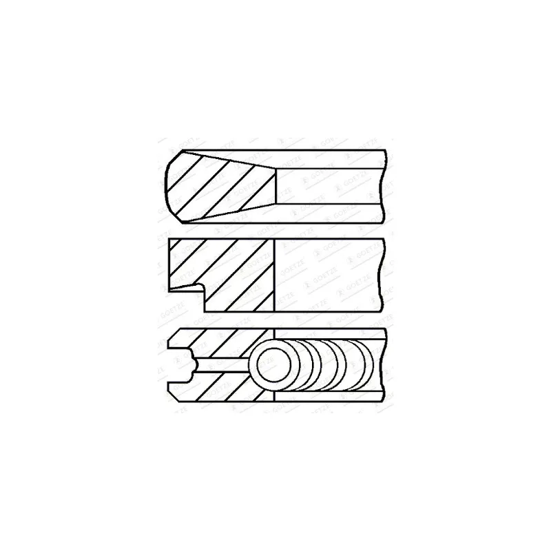 Jeu de segments de pistons GOETZE ENGINE 08-335400-00
