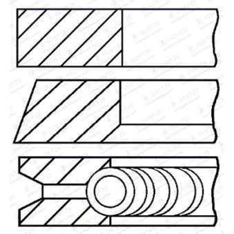 Jeu de segments de pistons GOETZE ENGINE 08-337300-00