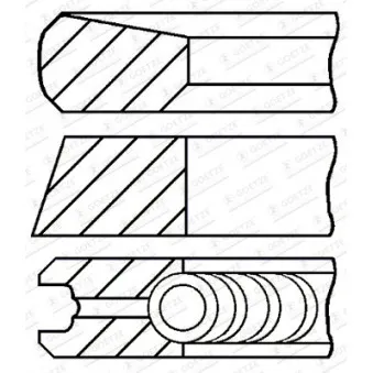 Jeu de segments de pistons GOETZE ENGINE 08-374300-00