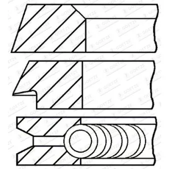Jeu de segments de pistons GOETZE ENGINE 08-394600-00