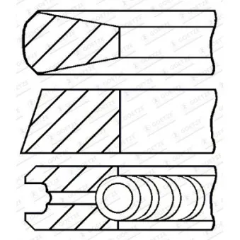 Jeu de segments de pistons GOETZE ENGINE 08-421600-10
