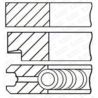 Jeu de segments de pistons GOETZE ENGINE 08-421800-00