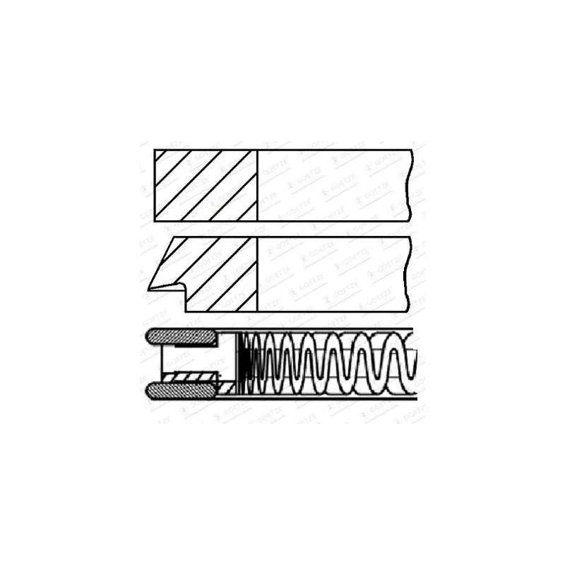 Jeu de segments de pistons GOETZE ENGINE 08-424407-00