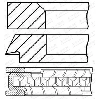 Jeu de segments de pistons GOETZE ENGINE 08-424800-10