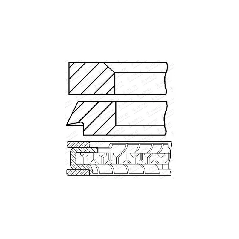 Jeu de segments de pistons GOETZE ENGINE 08-424800-10