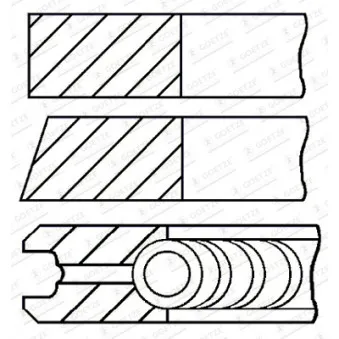 Jeu de segments de pistons GOETZE ENGINE 08-425608-00