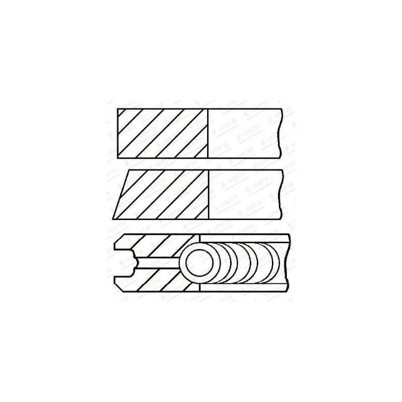 Jeu de segments de pistons GOETZE ENGINE 08-425608-00