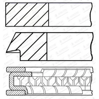 Jeu de segments de pistons GOETZE ENGINE 08-427300-00