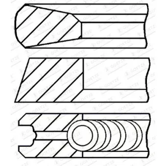 Jeu de segments de pistons GOETZE ENGINE 08-427407-00
