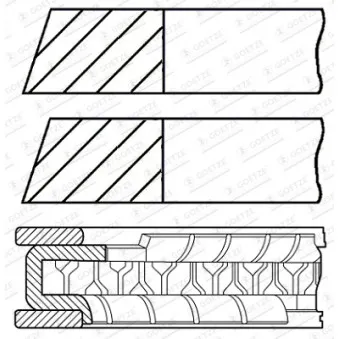 Jeu de segments de pistons GOETZE ENGINE 08-427600-00