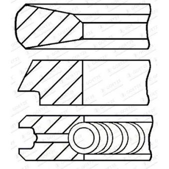 Jeu de segments de pistons GOETZE ENGINE 08-429200-00