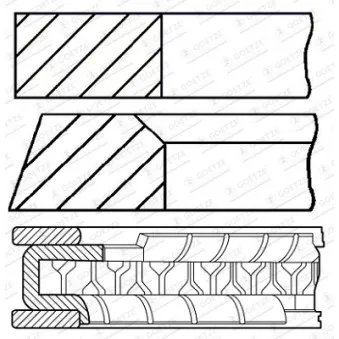 Jeu de segments de pistons GOETZE ENGINE 08-431400-00