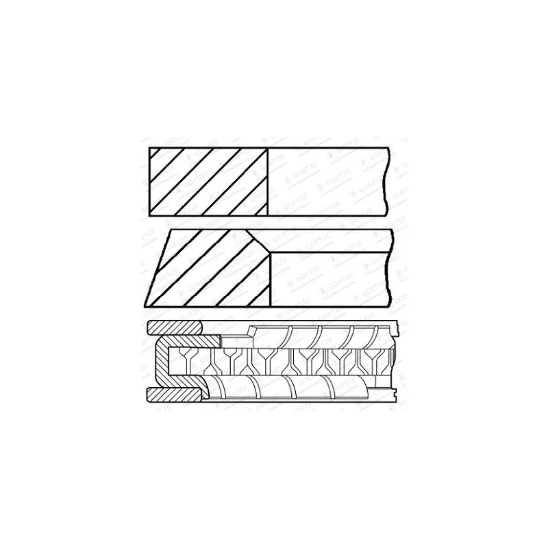 Jeu de segments de pistons GOETZE ENGINE 08-431400-00