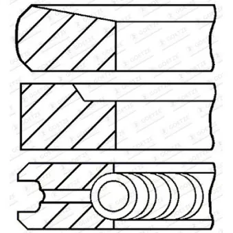 Jeu de segments de pistons GOETZE ENGINE 08-431700-00