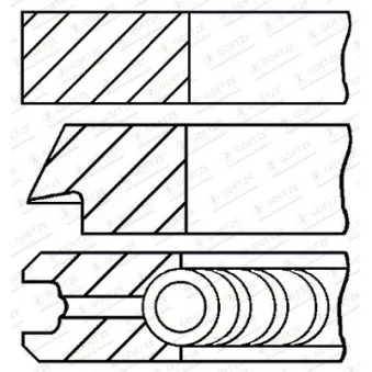 Jeu de segments de pistons GOETZE ENGINE 08-432200-00