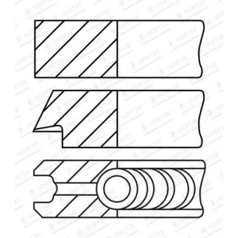 Jeu de segments de pistons GOETZE ENGINE 08-432205-10