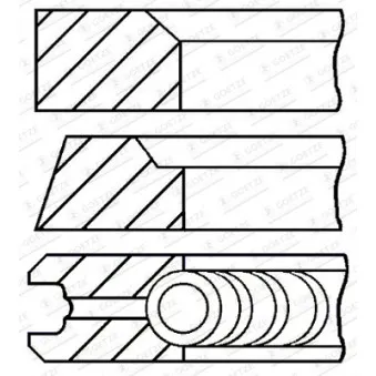 Jeu de segments de pistons GOETZE ENGINE 08-434200-00