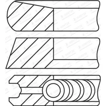 Jeu de segments de pistons GOETZE ENGINE 08-435207-00