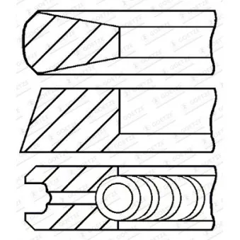 Jeu de segments de pistons GOETZE ENGINE 08-436700-00