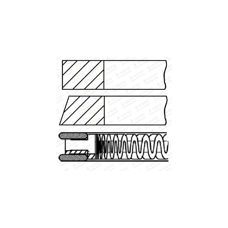 Jeu de segments de pistons GOETZE ENGINE 08-436907-00