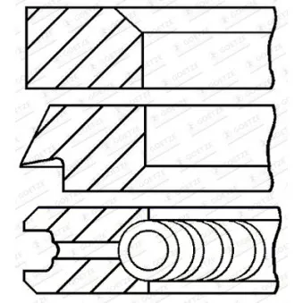Jeu de segments de pistons GOETZE ENGINE 08-437007-00