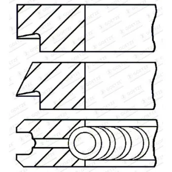 Jeu de segments de pistons GOETZE ENGINE 08-438300-00